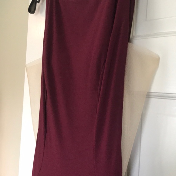 Jovani Burgundy Mermaid Gown low cut sides - Picture 6 of 8